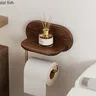 Porte papier toilette mural bois noyer tablette intégrée… – vue 2