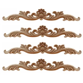 Appliques incrustations bois hévéa brut non peint sculpté ciselé motif…