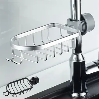 Panier rangement porte eponge savon douche métallique inoxydable…