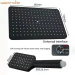 Pommeau de Douche à Haute Pression, 19×29.5cm, Pulvérisation Supérieure, Débit Plus Grand, Smile Charge, Pommeau à Effet Pluie, Percussion à 360 °, T-shirts d&rsquo;Eau, Nouveau