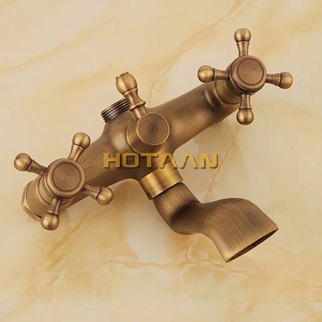 Mitigeur bain douche mural laiton bronze antique double… – vue 3