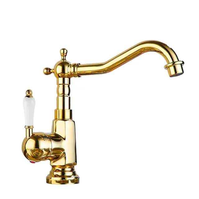Robinet de lavabo en or – vue 7
