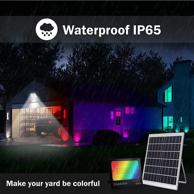 Projecteur solaire LED RVB extérieur multicolore étanche… – vue 5