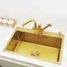 Évier cuisine inox SUS304 doré rectangulaire simple… – vue 4
