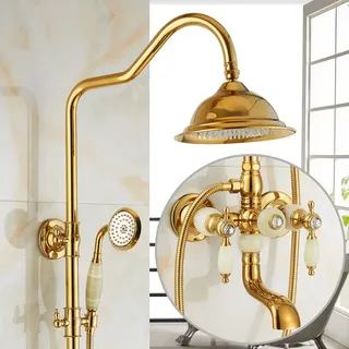 Pommeau douche mural laiton massif finition bronze antique pluie…