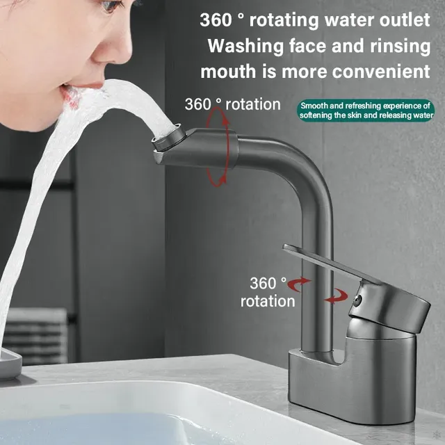 Robinet de lavabo en cuivre à double trous pour une… – vue 4
