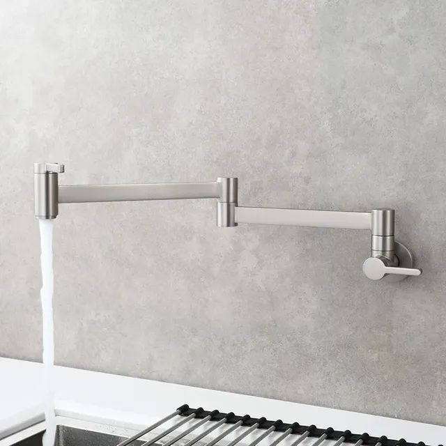 Robinet mural pliable articulé double bras rotatif bec… – vue 3