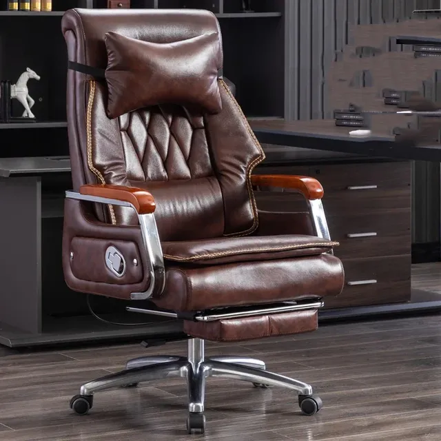 Fauteuil bureau similicuir noir dossier haut capitonné… – vue 3
