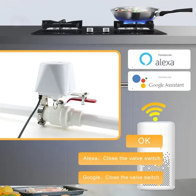 Tuya WiFi vanne d'eau arrêt de gaz robinet à tournant… – vue 4