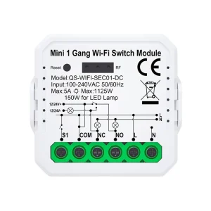 module commutation intelligent Tuya A36T télécommande encastrable compact boîtier blanc plastique bornes vis monocanal domotique wifi zigbee multitension