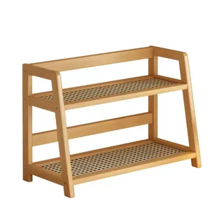 Étagère rangement bois naturel minimaliste compact triangulaire deux…