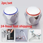 Couvercles de tête de robinet en métal chromé, remplacement, chaud et froid, poignée, accessoires de cuisine, 1 ensemble