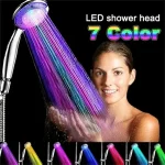 Pommeau de douche LED 7 couleurs, changement de couleur automatique, pomme de douche à économie d&rsquo;eau, accessoires de salle de bains