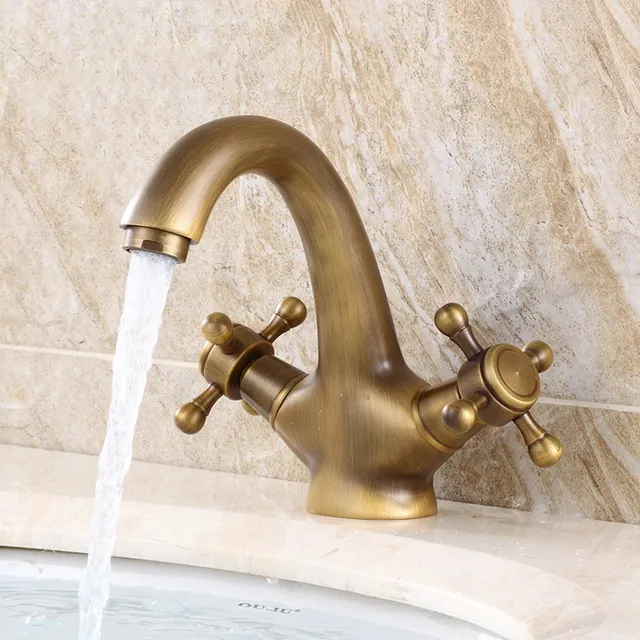 Robinet Antique grue d'eau chaude et froide Bronze… – vue 4