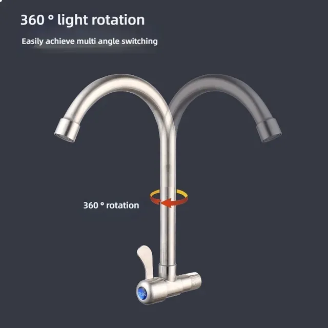 Robinet de cuisine en acier inoxydable – vue 3