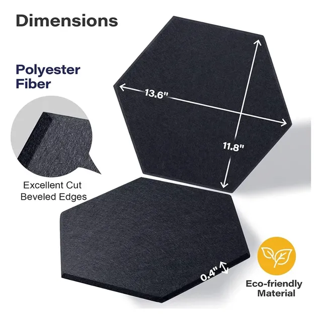 Panneaux acoustiques muraux hexagonaux autocollants… – vue 6