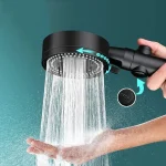 Pommeau de douche haute pression réglable, 5 modes, arrêt à une touche, Massage de l&rsquo;eau, économie d&rsquo;eau, douche noire, accessoires de salle de bains