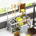 Étagère de rangement en acier inoxydable, support organisateur de cuisine en métal pour garde-manger, salle de bain, bureau, robuste et peu encombrant