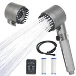 Douche avec filtre pomme de douche haute pression douche à économie d&rsquo;eau avec filtre à eau 3 boutons de moule contrôlables