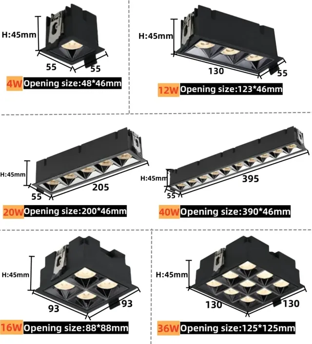 Plafonnier encastrable LED COB orientable intensité… – vue 5