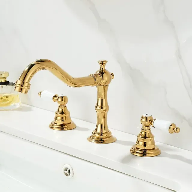 Mélangeur lavabo trois trous rétro classique bec haut… – vue 2