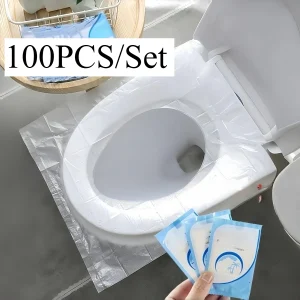 Coussin de siège de toilette jetable 100 pièces/ensemble, siège de toilette jetable pour nettoyage et hygiène de voyage pour toilettes publiques