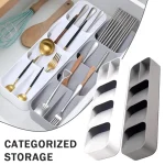 Plateau organisateur de couverts, couteau, cuillère, rangement, gain de place, tiroir, compartiment d&rsquo;insertion, diviseur pour l&rsquo;organisation des ustensiles de cuisine