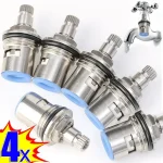 Valve de robinet de remplacement universelle, cartouches de robinet en acier inoxydable, cartouche quart de tour, accessoire de matériel d&rsquo;insertion de glande, 4/1 pièces