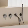 Robinet de baignoire mural en laiton gris – vue 2
