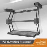 Armoire de cuisine ascenseur panier support de rangement condiments plats tirer vers le bas pliant cuisine créative maison organisateur supports accessoires
