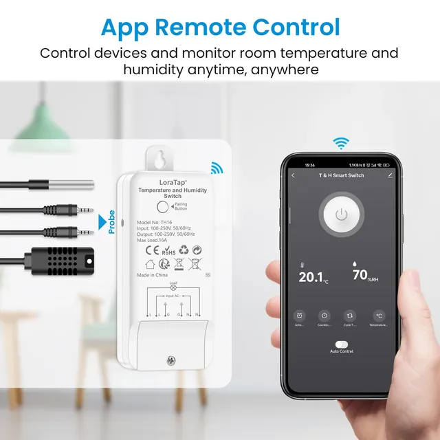 Tuya-Capteurs de température et d'humidité Smart Life – vue 2