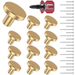 Lèvent d&rsquo;armoires de cuisine en laiton antique, boutons de commode ronds MELFoy, poignées de porte d&rsquo;armoire, quincaillerie, 12 pièces