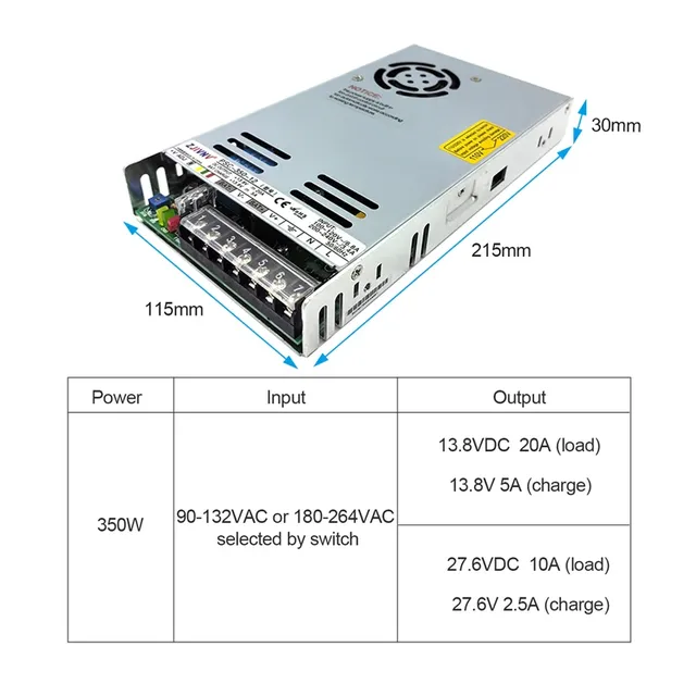 350W UPS alimentation à découpage AC 220V à DC 12V/24V… – vue 5
