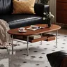 Table basse ovale noyer brun chaud plateau…