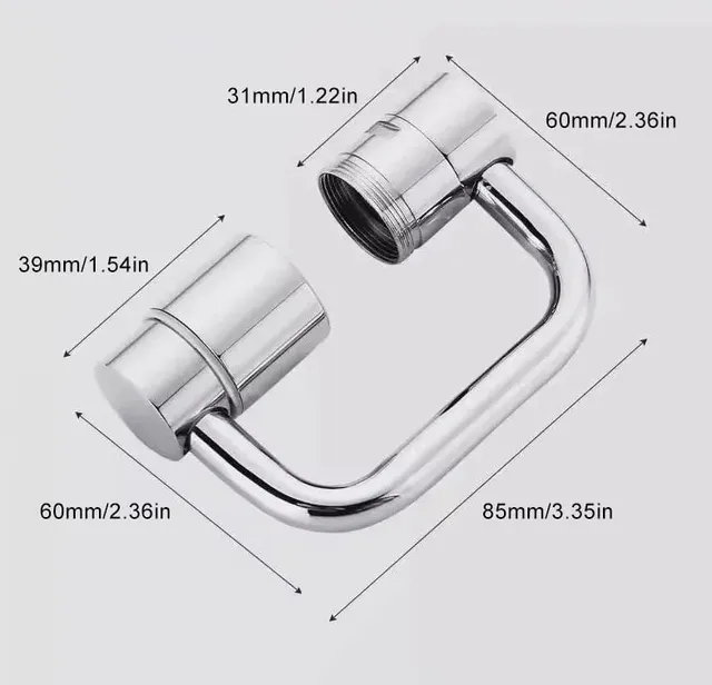 Adaptateur de robinet pivotant en forme de U avec aérateur – vue 6