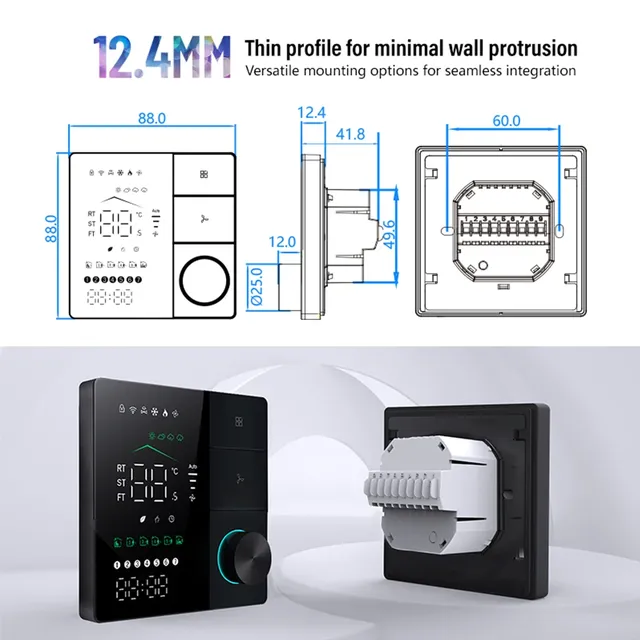 Thermostat intelligent mural connecté wifi écran tactile… – vue 4