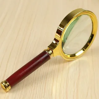 Loupe métallique dorée vintage portative lentille verre grossissement…