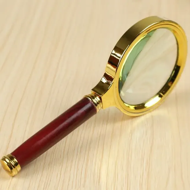 Loupe métallique dorée vintage portative lentille verre…