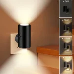 Lampe de nuit LED à intensité variable, avec capteur de lumière, marche/arrêt automatique du crépuscule à l&rsquo;aube, pour chambre à coucher, couloir, salle de bain