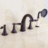 Robinet de baignoire à 3 poignées en laiton Antique noir – vue 2