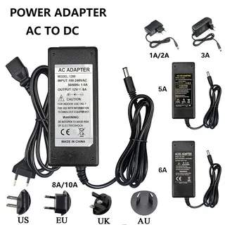 Transformateur AC 220V 110V à DC 12V 1A 2A 3A 5A 6A 8A 10A
