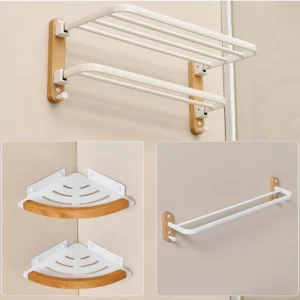 Étagère de rangement pour salle de bain, porte-serviettes, espace blanc, en aluminium, porte-serviettes pliant, accessoires de salle de bains Étagère de rangement pour salle de bain, porte-serviettes, espace blanc, en aluminium, porte-serviettes pliant, accessoires de salle de bains