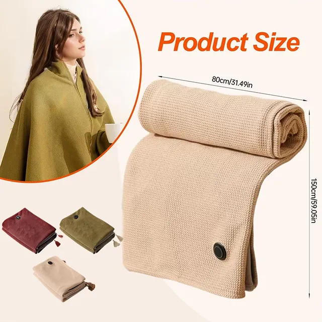 Châle chauffant enveloppe couverture chauffante USB… – vue 6