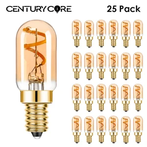 Ampoule LED à filament spiralé Edison T22 E14, 220V, 1.5W, lampe à sel blanc chaud, veilleuses rétro, mini tube décoratif