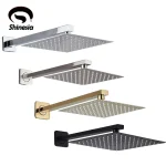 Kendesia-Pommeau de douche chromé ultra fin 12 pouces, pommeau de bain à effet pluie avec bras de douche, accessoire en acier inoxydable