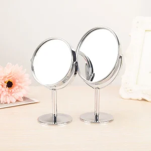 Miroir de maquillage miroir de maquillage Portable Double face en métal 3 pouces 4 pouces rond/ovale/1:2 miroir grossissant miroir rotatif pour le visage