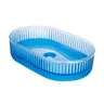 Lavabo posé ovale translucide bleu acrylique strié… – vue 2