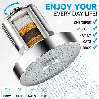 Pomme de douche noire avec adoucisseur d'eau - Le filtre de douche…