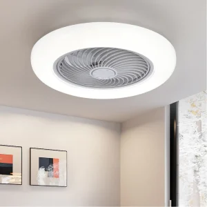 Ventilateur de plafond intelligent ventilateurs avec lumières télécommande chambre décor ventilateur lampe 52 cm Air lames invisibles silencieuses