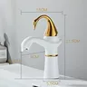 Tuqiu robinet de grand bassin or blanc cygne robinet en… – vue 6